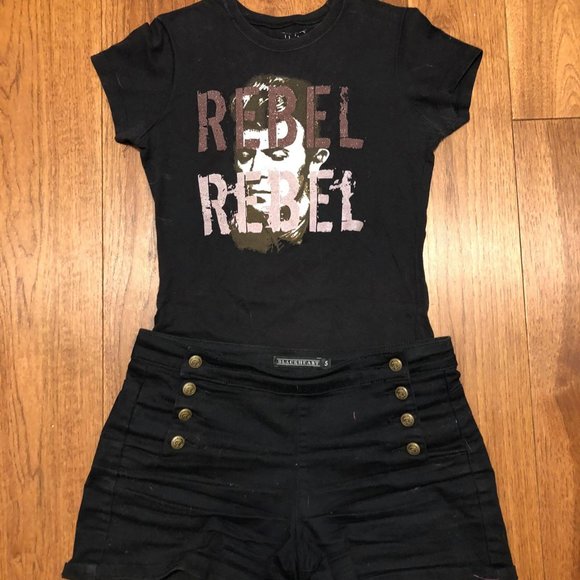 David Bowie Tops - David Bowie Rebel Rebel Women's Tee